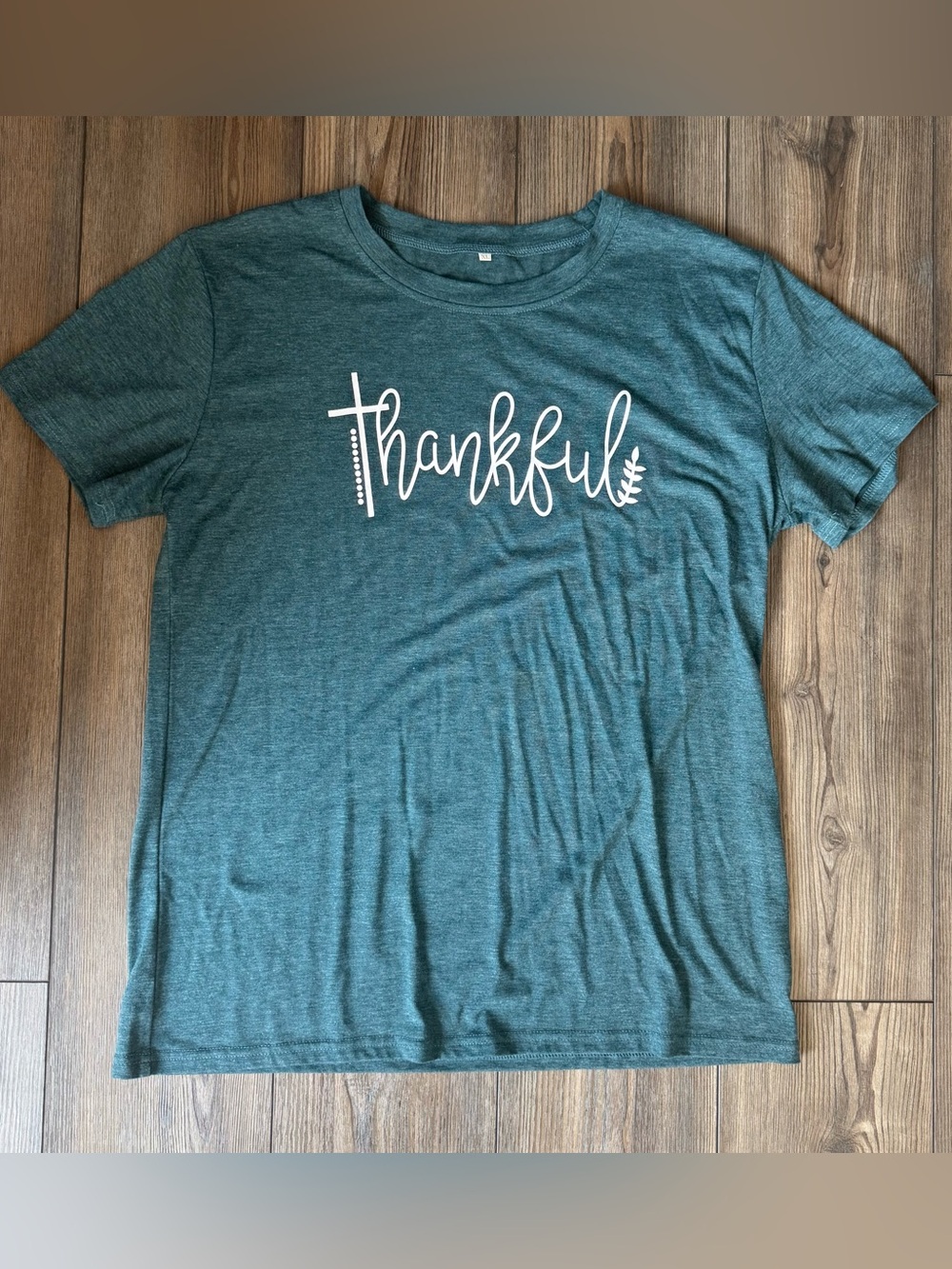 Thankful Graphic Tee - Women's green stretch Short Sleeve Top